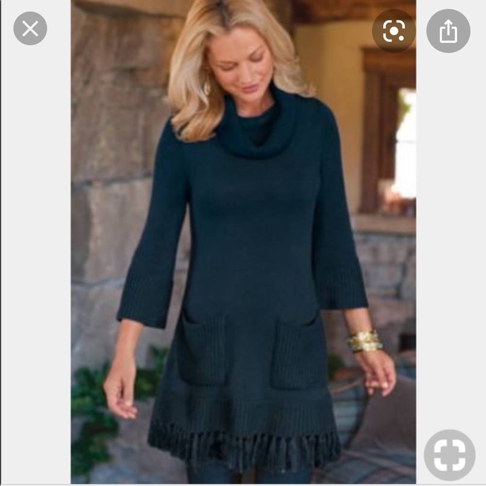 Soft Surroundings Montreux Sweater fringe dress
